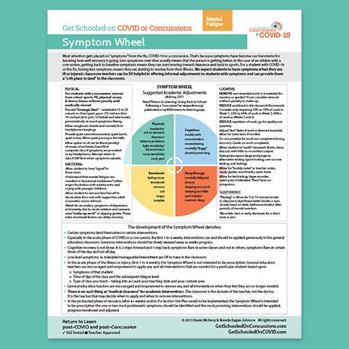 Image of Get Schooled on Concussions Points of Vulnerability worksheets. Includes space for comments and notes.